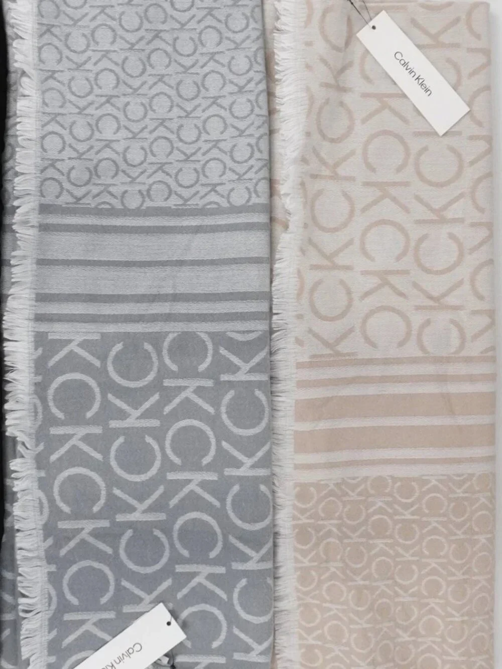 Calvin Klein Wide Two-Tone Scarf Work School Travel Winter Fall Spring Vacation